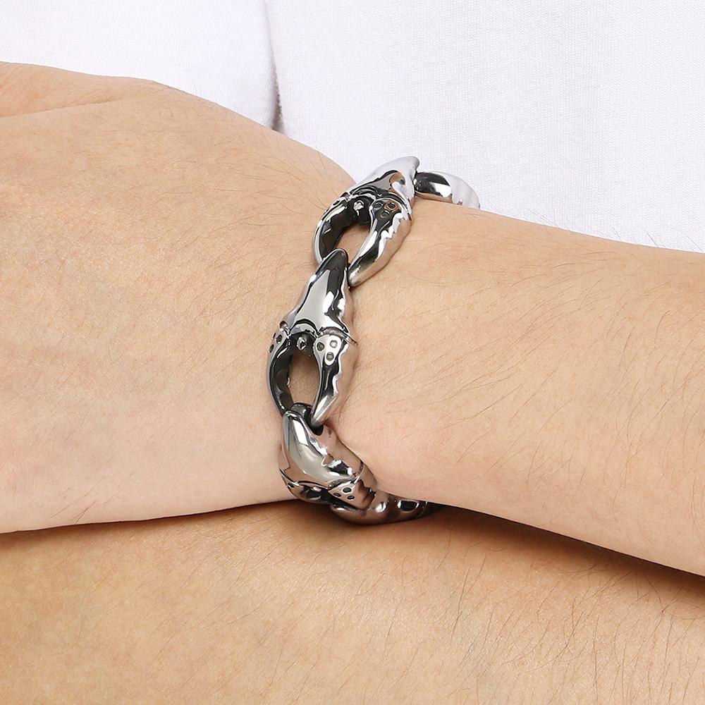 FengShui Wealth And Luck Man Bracelet Cool Crab Claw Style Chain Bracelets for Men Stainless Steel Geomancy Jewelry Accessories
