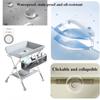 Portable Baby Changing Table for Nursery Height Adjustable Foldable Diaper Table with Swivel Wheels Drying Rack Large Storage