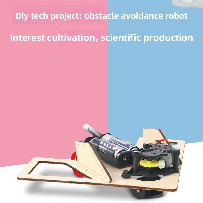 Simulated Obstacle Avoidance Robot Assembly Material Set Children Puzzle Toy For Educational Activities