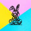 Metal Wall Art Retro Flower Rabbit Love Iron Decor Bedroom Courtyard Hanging Gift Easter Christmas Couples