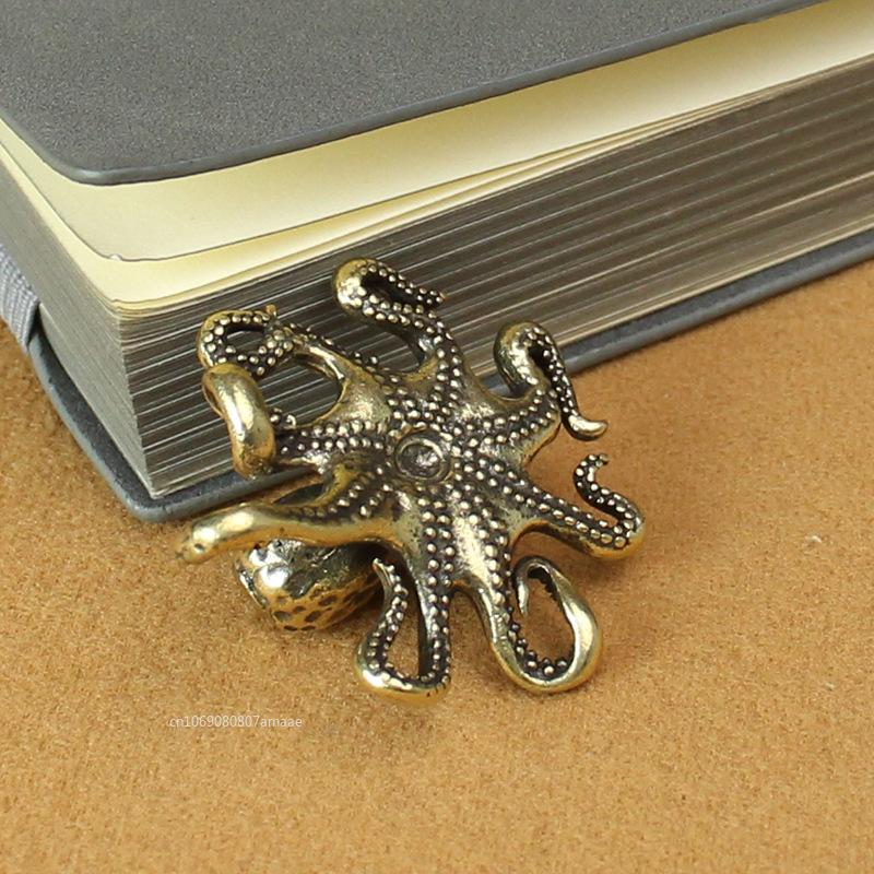 Brass Octopus Home Decoration Copper Animal Figurines Miniatures Home Desk Ornament Accessories Creative Table Tea Pets Craft