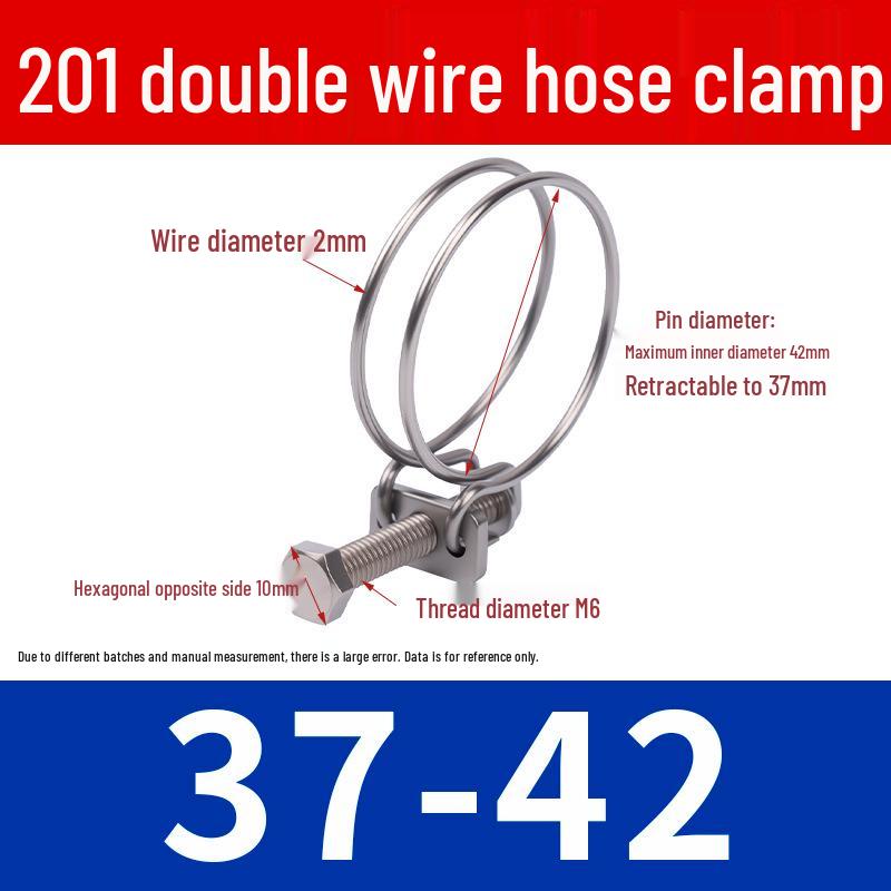 Doppeldraht-Schlauchschelle aus Edelstahl für Feuer-, Wasser-, Gasleitungen - Verdickt