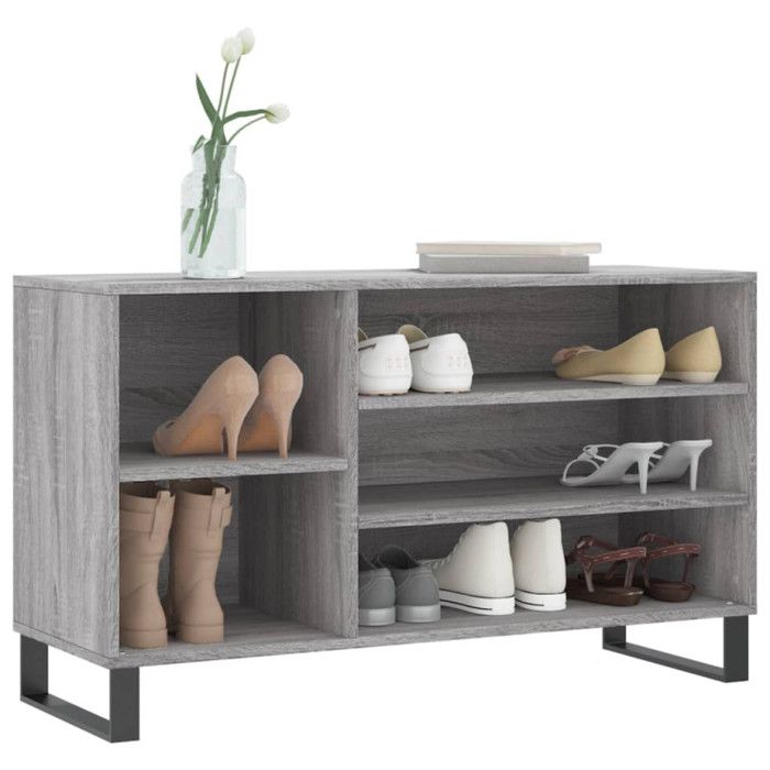 VidaXL Armoire à chaussures Sonoma gris 102x36x60 cm Bois d'ingénierie 831426