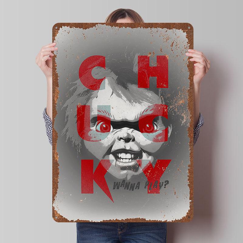 Child's Play Print Tinplate Posters Custom Wall Art Vintage Metal Tin Signs Retro Tin Plaque for Bathroom Decor Home Decorations