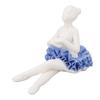 Ballerina Statue Beautiful Relaxed Mood Delicate Ceramic Ballet Dancer Figurine with Blue Dress for