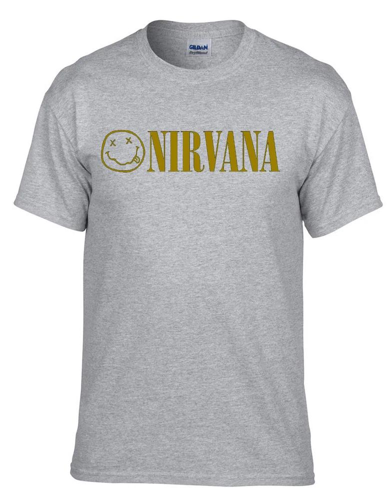 NIRVANA Logo Rock Music Grey TShirt 302Grey 2XL