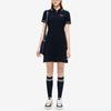 Fila Solid Color Casual Sports Polo Dress Women Dresses Black F11W228301FBK