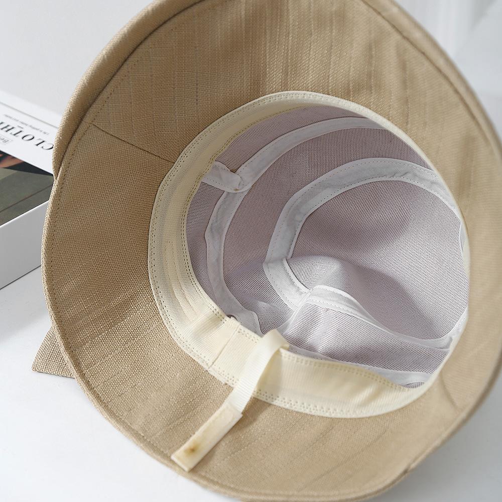 Spring Summer Sun Hats For WomenWomen's Bucket Hat With Bow Solid Color Foldable Cloth Korean Style Lady Travel Casual Fashion