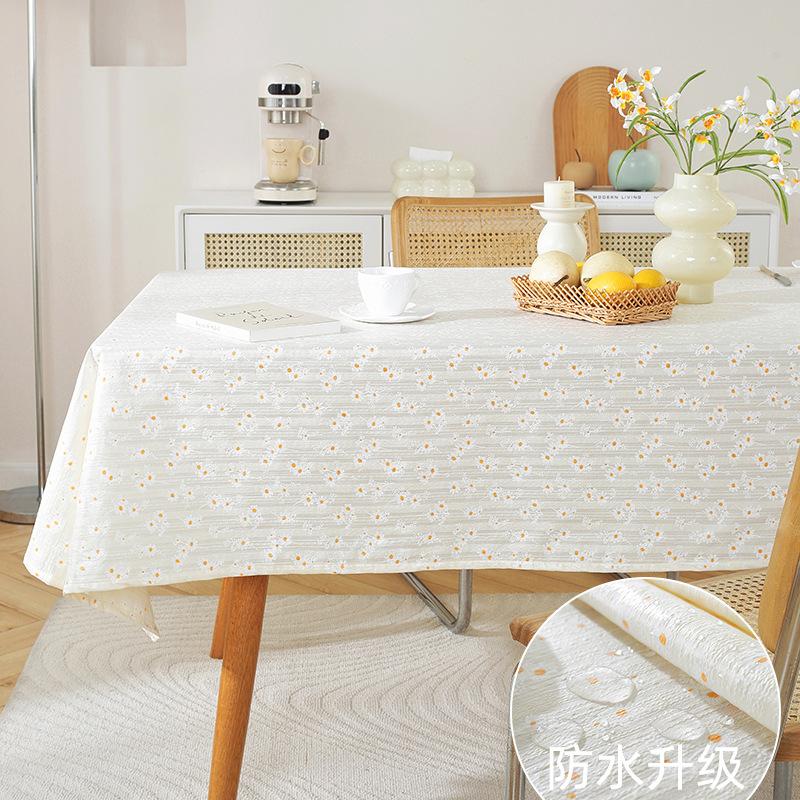 Pastoral Small Fresh Lilac Embroidered Tablecloth Geometric Rectangular Cover Towel Coffee Table Table Cloth Cover Cloth