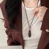 Minimalist Waterdrop Pendant Necklace for Women, Elegant Collar Accessory, Long Sweater Chain