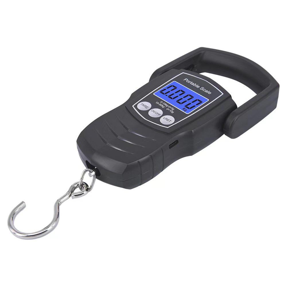 110lb/50kg Luggage Scale with Backlit LCD Display Fish Weighing Scale Hanging Hook Scale for Outdoor Travel Fishing Accessories