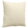 2 Seater Sofa with Decorative Cushions Cream 120 cm Artificial Leather