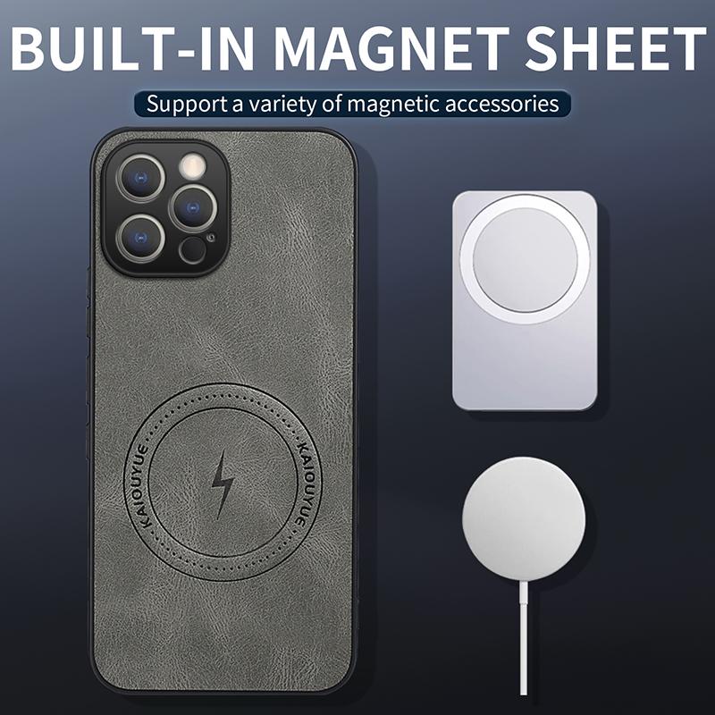 EUCAGR Per iPhone 12 Pro Max/12 Pro/12Pro Custodia Semplice Elegante Magnetica di Aspirazione Lusso Pelle PU Skin-friendly Anti-caduta Copertura
