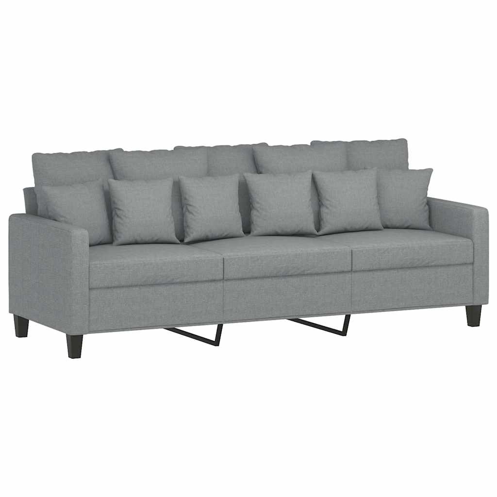 3-Sitzer Sofa Hellgrau 180 cm Stoff