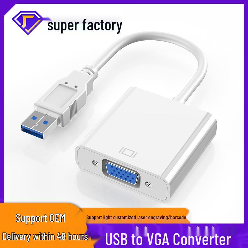 

USB to VGA Screen Mirroring Converter - External Graphics Card Adapter білий