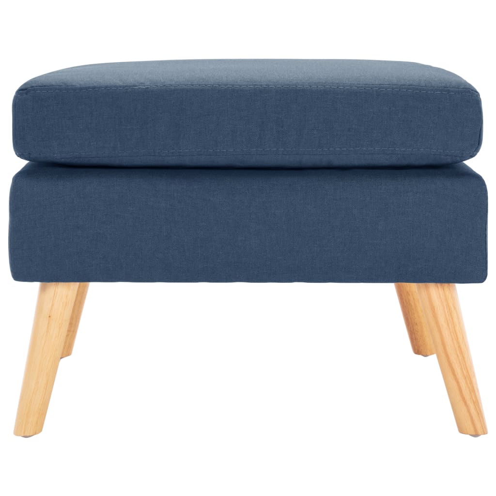Footstool Blue Fabric
