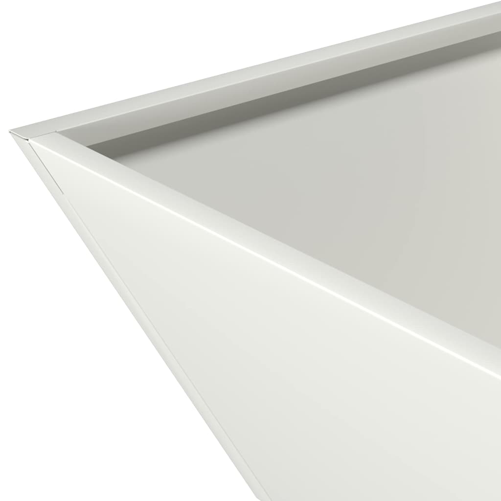 Garden Planter White 35 X 35 X 15 Cm Cold Rolled Steel