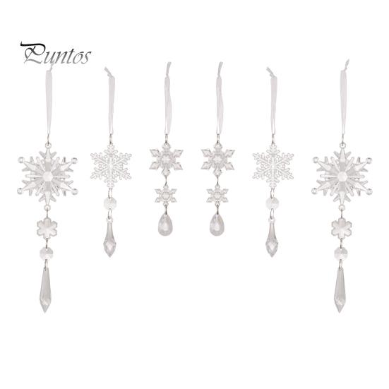 

6 шт. подвесок в виде снежинок, прозрачные акриловые снежинки, легко подвешиваемые искусственные снежинки для вечеринки в стиле зимней сказки на Рождество Sets