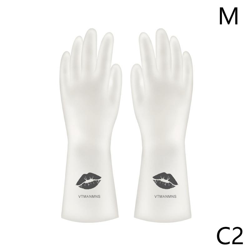 Egyszerű stílusú háztartási mosogatókesztyűk női mosóruhák vízálló gumikesztyűk vékony háztartási kefe tál Latex kesztyűk