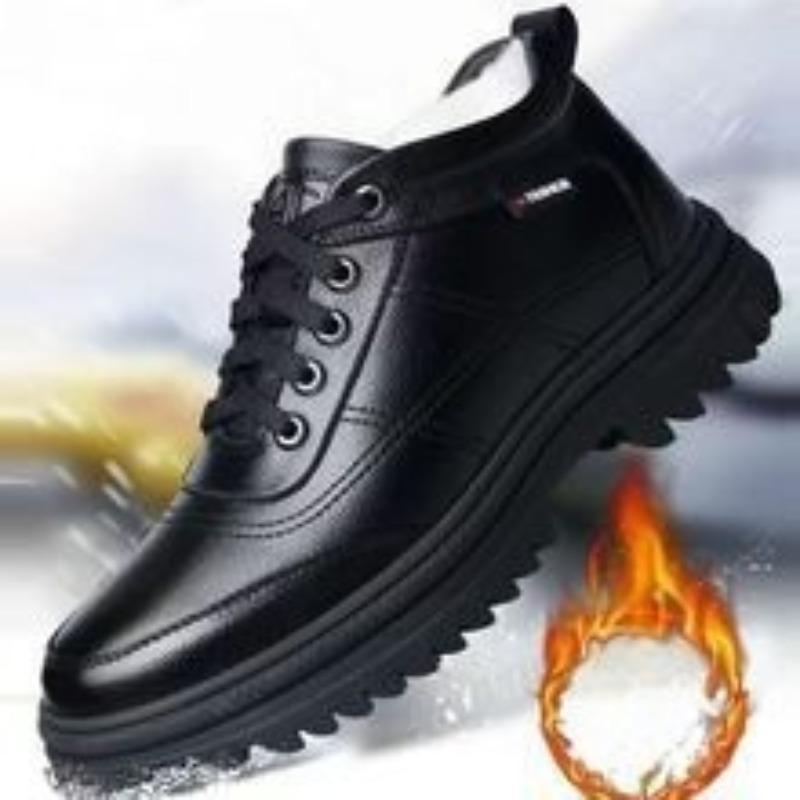 Season Cotton Shoes with Added Fleece and Thickened Casual High-top Shoes, Thick-soled Anti-slip Cotton Shoes