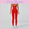 Completo Yoga da Donna con Top con Schiena a Croce e Leggings a Vita Alta per Fitness e Pratica Yoga