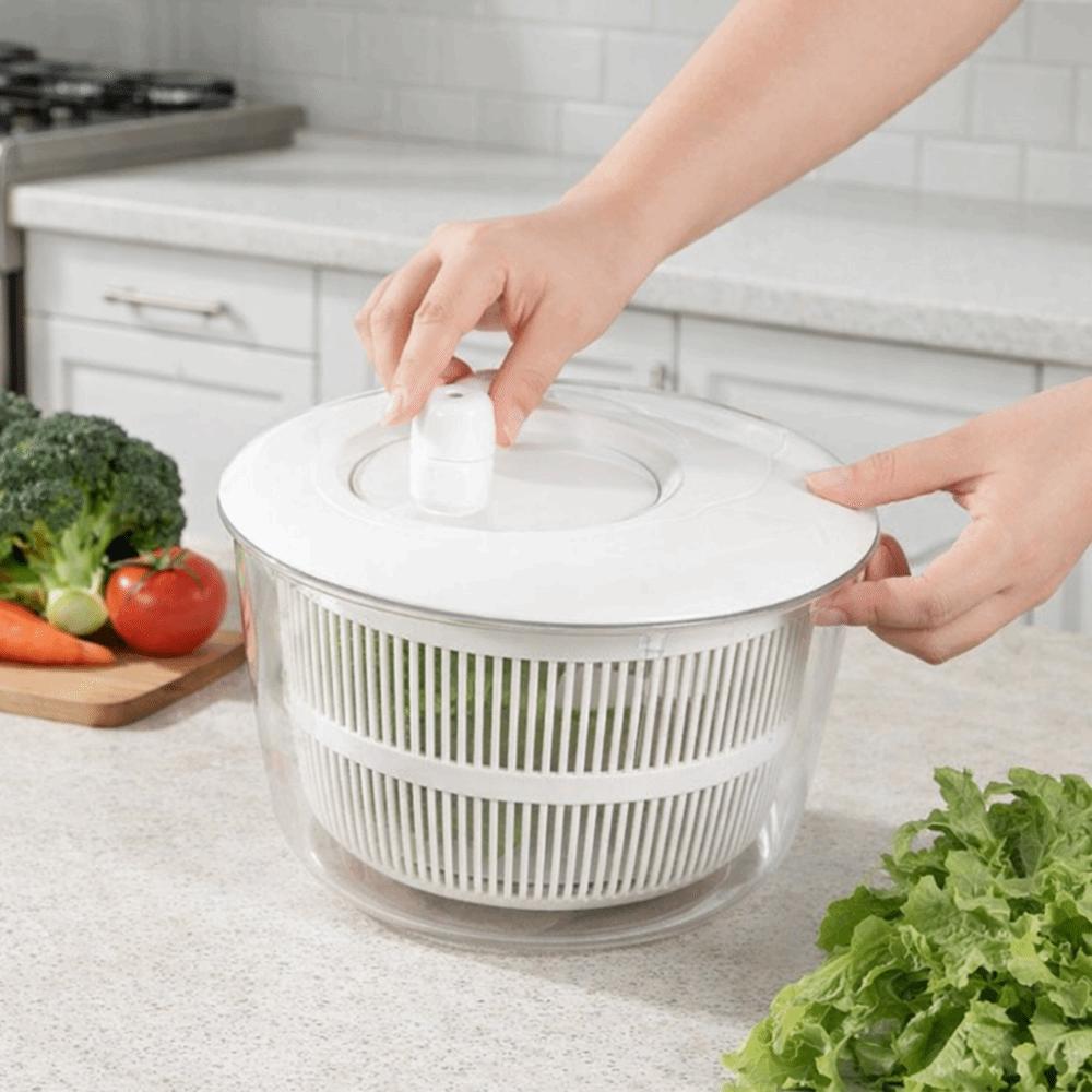 Large Capacity Vegetable Washer Dryer Plastic Salad Dryer Practical Fruit Drain Basket  Kitchen