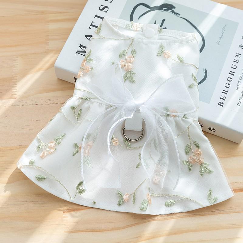 Vestido Vaquero Primavera-Verano: Falda de tirantes estilo Hong Kong para perros y gatos