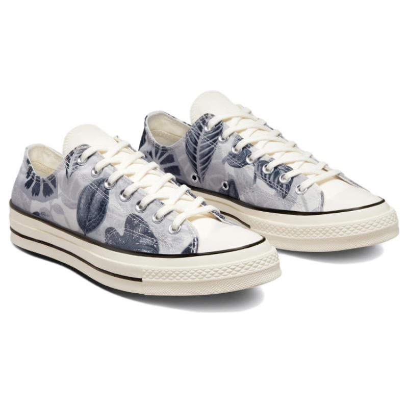 Converse 1970s Chuck Taylor All Star Leaf Print Low-top Canvas Shoes Unisex Gray Blue