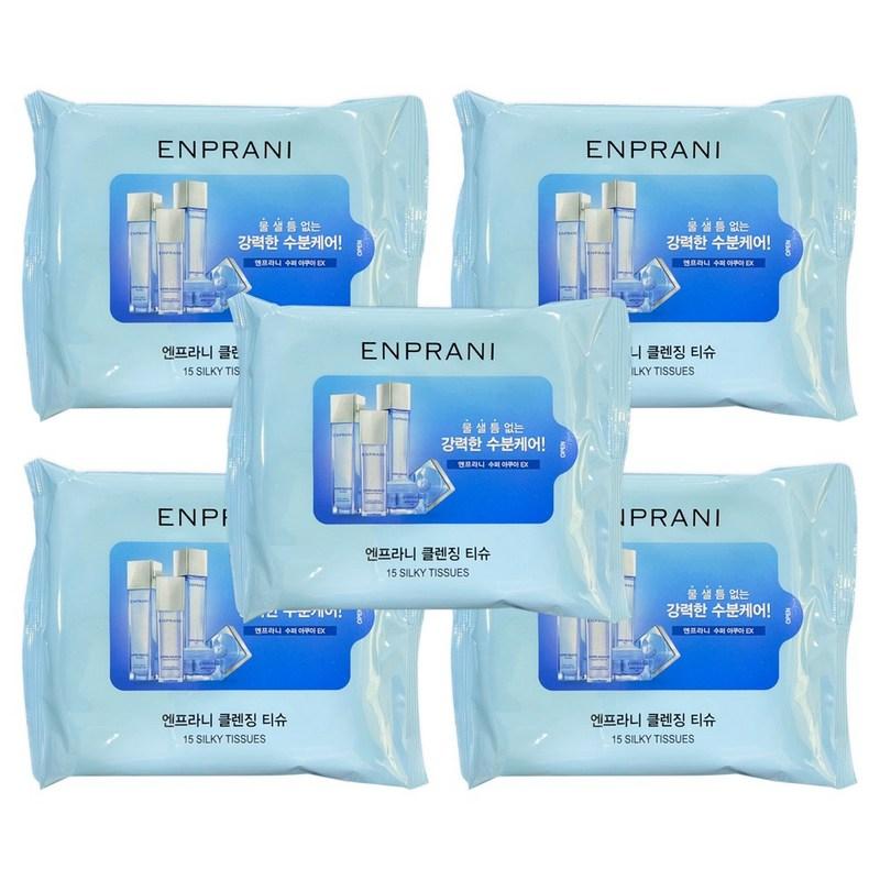 Enprani Cleansing Tissues 15 Sheets, 5 Packs, 5 pcs