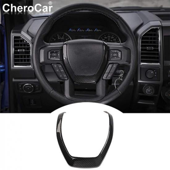 

Carbon Fiber Grain Steering Wheel Panel Moulding Cover Trim for Ford F150 15+ PM