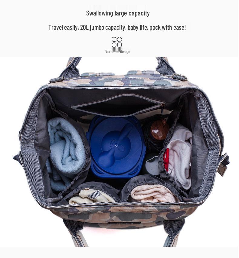 LEQUEEN Multifunctional Fashion Backpack for Moms - Large Capacity Mother and Baby Bag