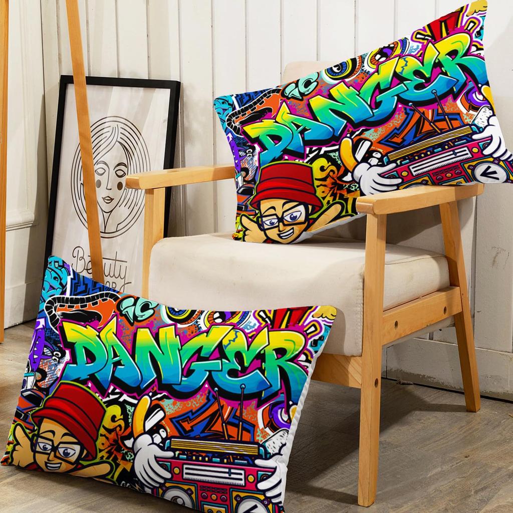 Musik Farbe Graffiti Tänzer Muster Blatt Dreiteilig Digitaldruck Bettwäsche Kinder Erwachsene