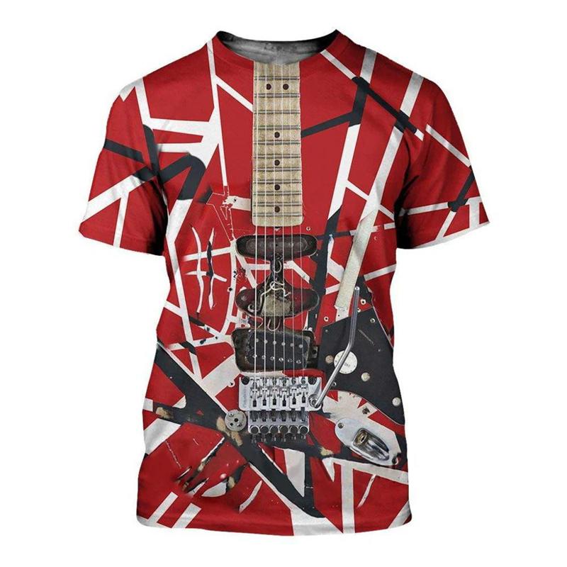 Music Guitar 3D Printed Men Women Tshirt Summer Trendy Harajuku O-Neck T-shirt Casual Short Sleeve Oversized Kids Clothing Tops