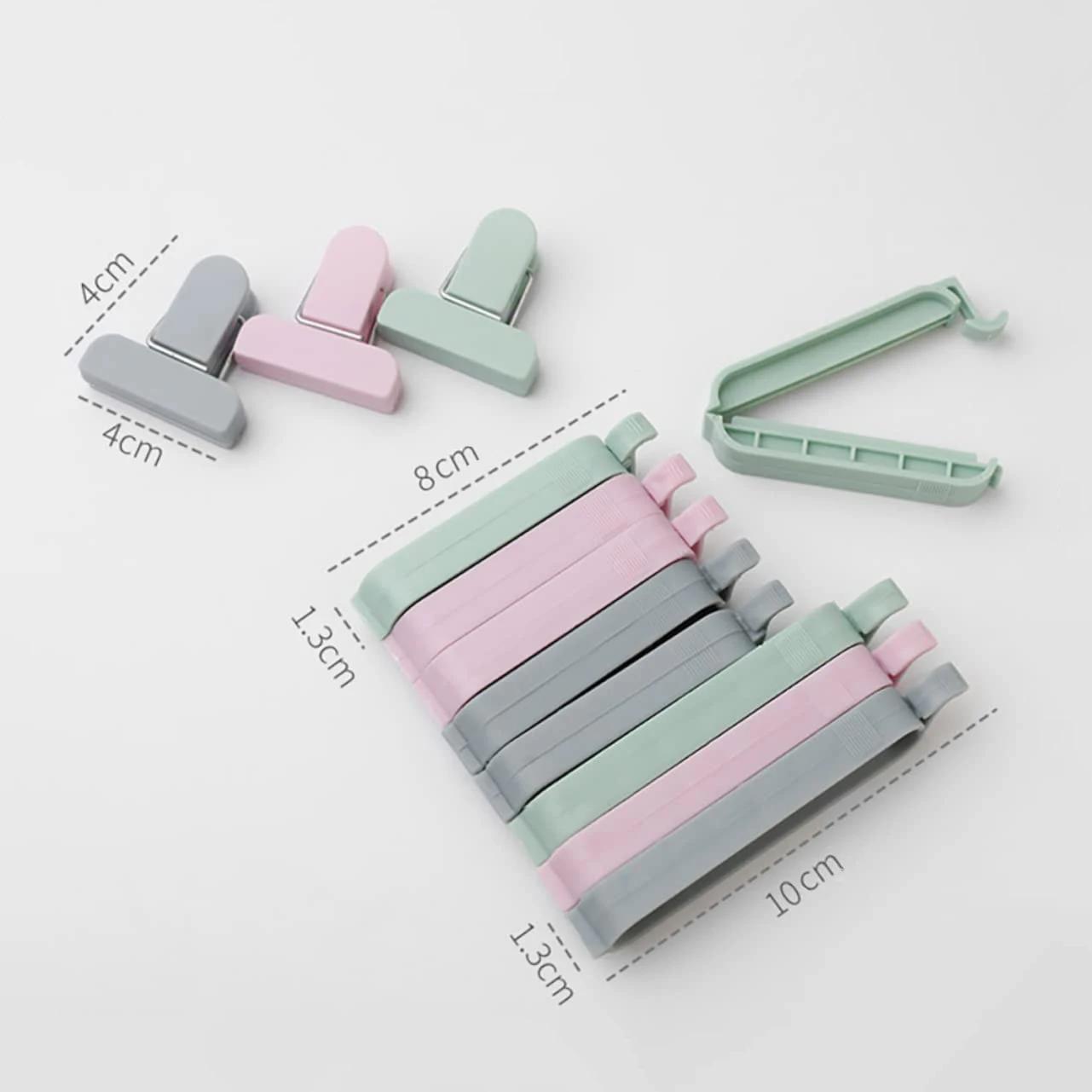 

12PCS Food Bag Sealing Clips Reusable Leakproof Snack Storage Clips Kitchen Organizer Multi-Purpose Household Tool Set