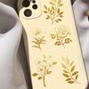 50 Creative Gold Plant Transparent PET Stickers for Water Cups, Phone Cases, and Computers - 50 Sheets/Set
