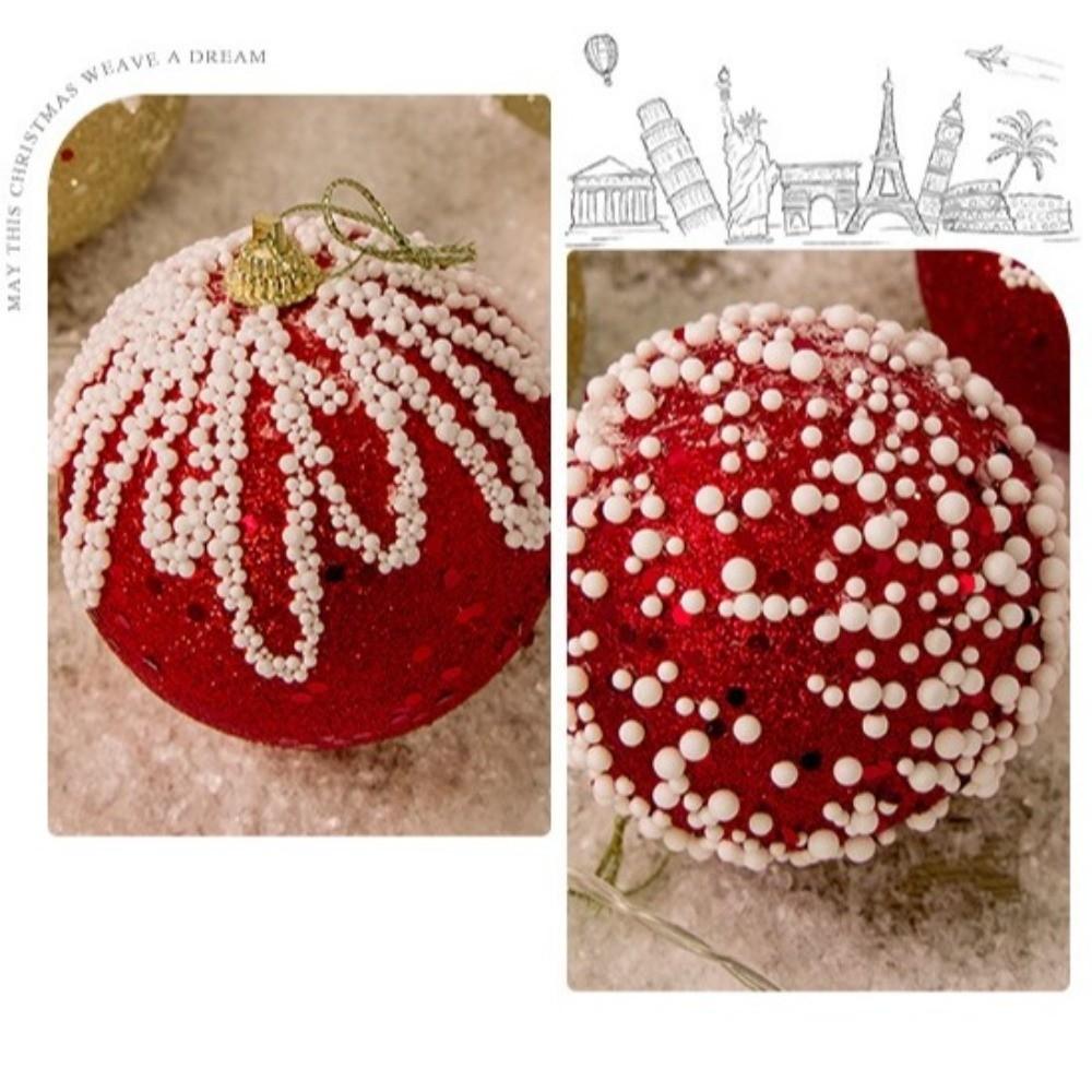 3Pcs/Set Creative Christmas Tree Balls Shiny Xmas Baubles Durable Xmas Ornament Ball Scene Supplies