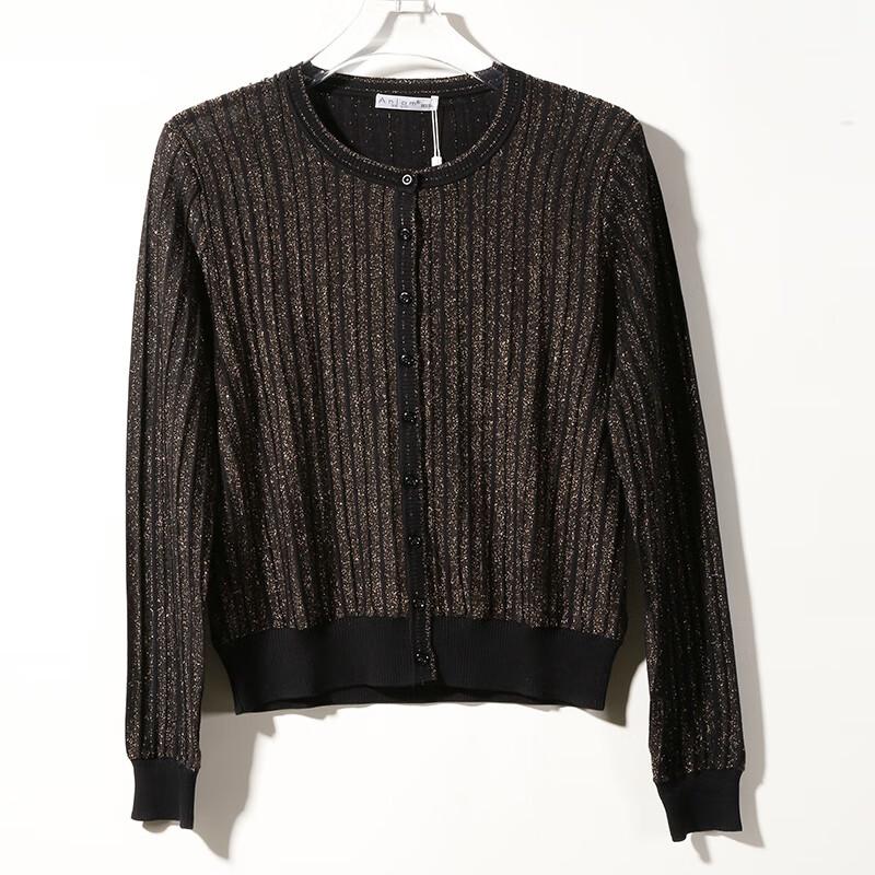 Anlom Women's Round Neck Long Sleeve Knit Cardigan