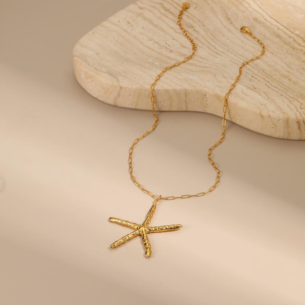 Big Pendant Starfish Pendant Necklace Multi-pendant Jewelry Set Star Necklace Summer Holiday