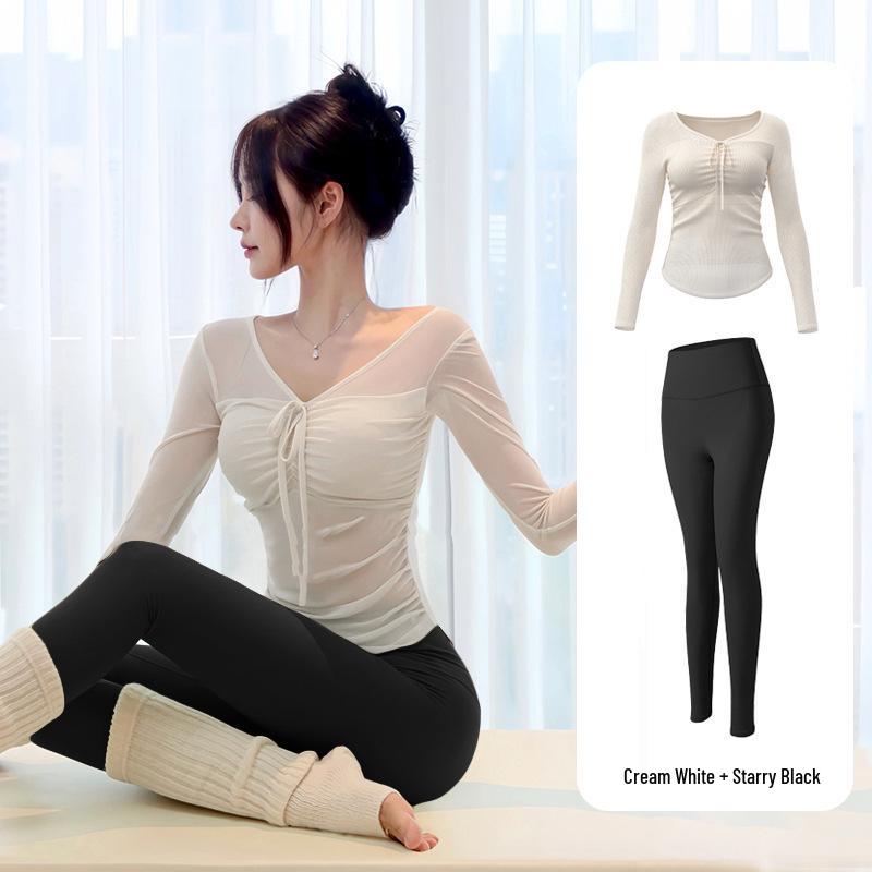 Elegant Women's Yoga Set: Outdoor-Pilates Ready, High-End Fitness Wear with Built-In Bra Pads