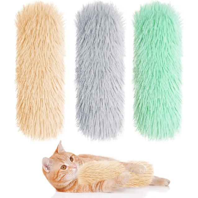 Nydotd 3pcs Cat Toys Cat Pillows, Catnip Toys Interactive Cat Kicker Toy Soft and Durable Plush Fabric Kick Sticks Chasing Chewing Filled Chew for