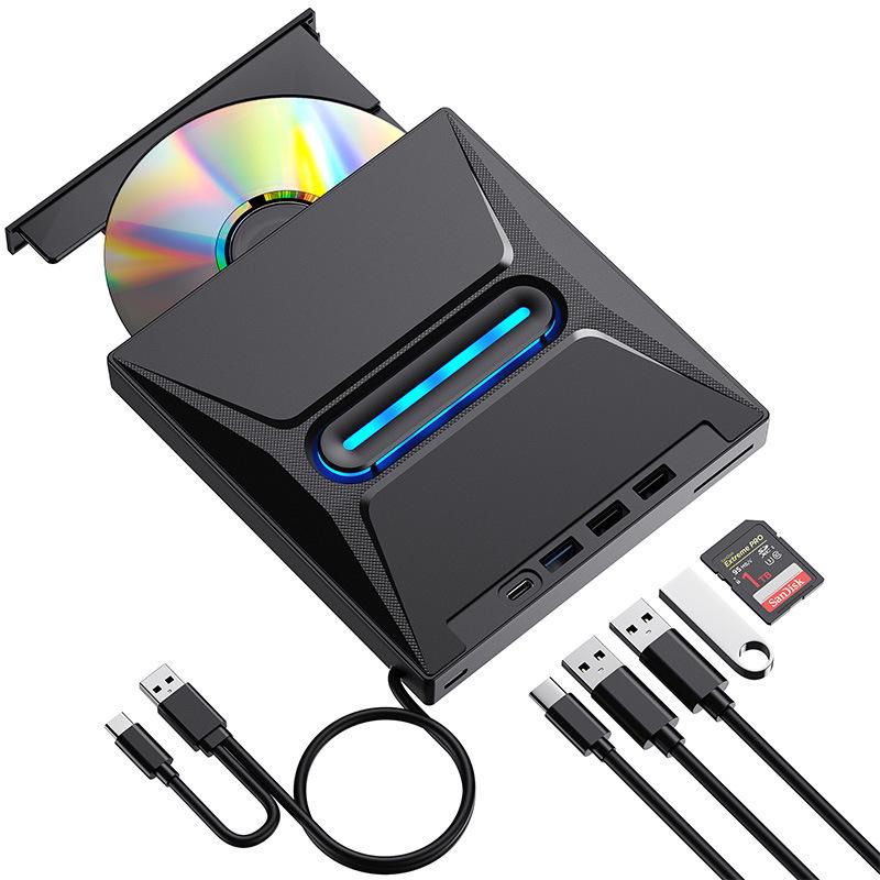 

Внешний USB-привод Blu-ray: Многофункциональный DVD-резак и кард-ридер для компьютера, ноутбука, настольного ПК. 12.7mm Optical Drive Enclosure Kit чёрный