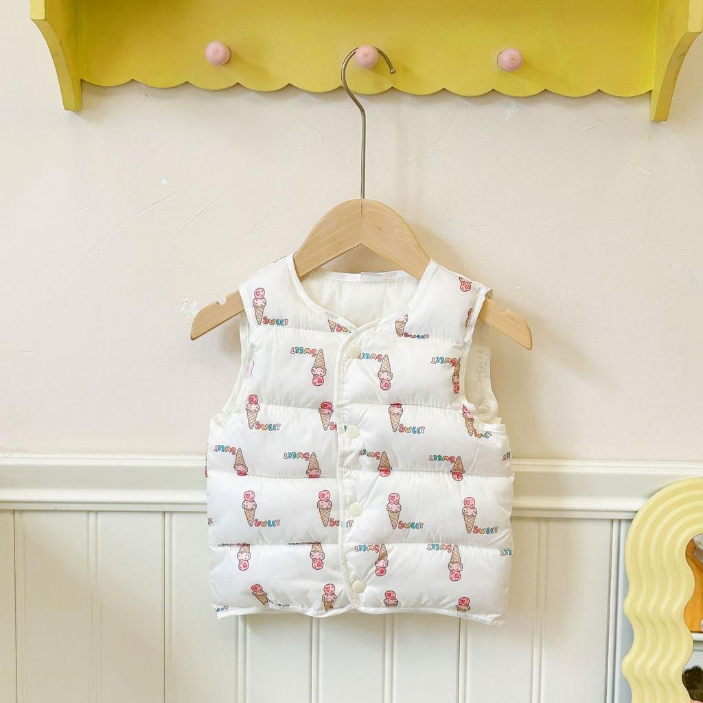 Baby Autumn and Winter Quilted Vest Jacket for Boys and Girls Sleeveless Coats for 1 2 3 4 5 6 Years Children Clothes