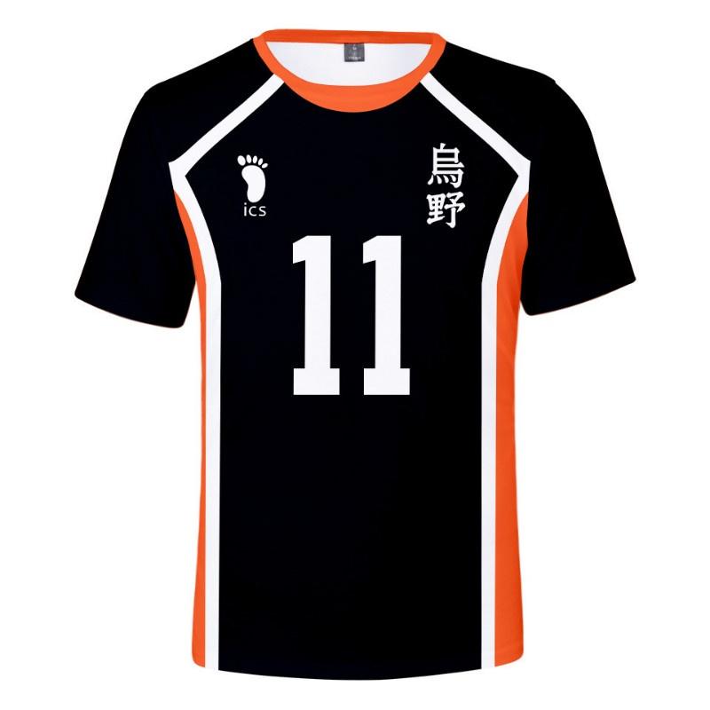 

Haikyuu Cosplay Mens Casual Short Sleeve Top Tshirt Women Costume Unisex 11,L