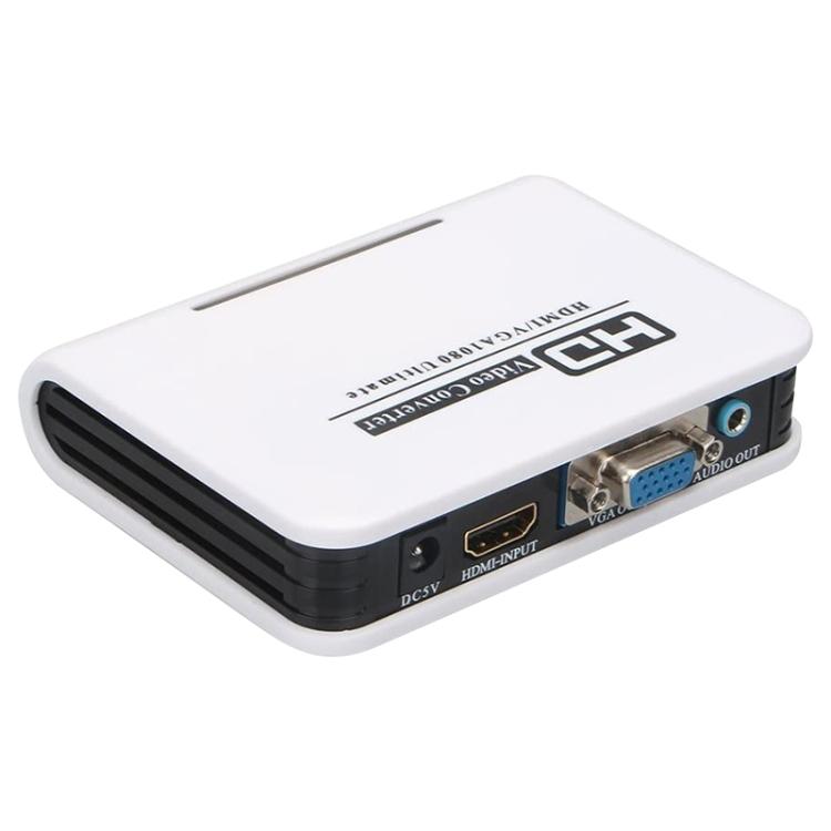 1080P HDMI na VGA adaptér Digitální na analogový převodník videa a zvuku Kabel pro Xbox 360 PS3 PS4 PC Laptop TV Box Projektor(Bílý)