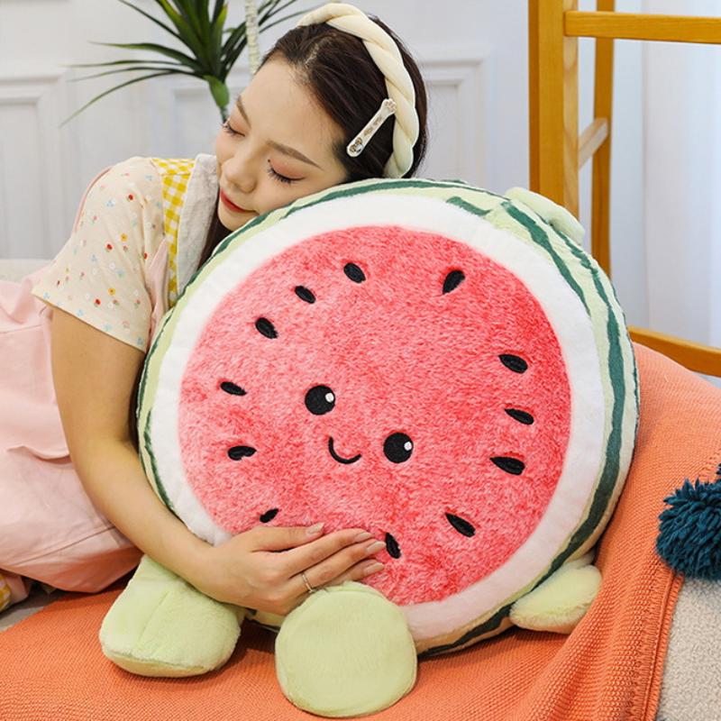1Pcs 20/30/40Cm Cartoon Anime Cute Pillow  Simulated Watermelon Doll Stuffed Plush Toy Gift For Friends Fun Doll