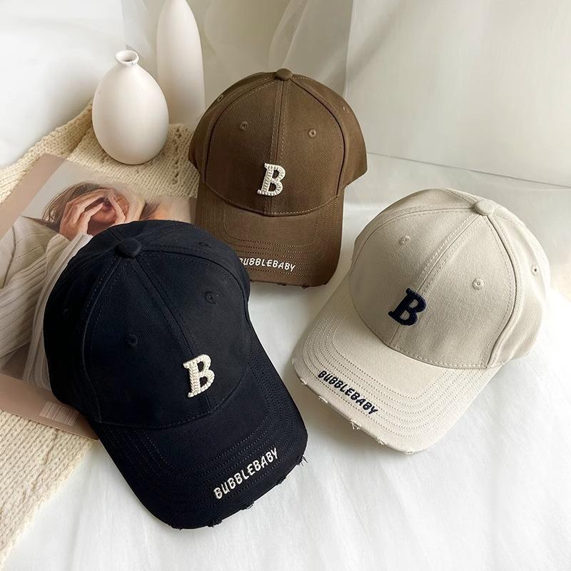 Spring and Autumn Hat Women's Embroidered Letters Hard Top Breaked Baseball Hat Men's Casual Versatile Face Covering Coffee Cang Camel Baseball Hat