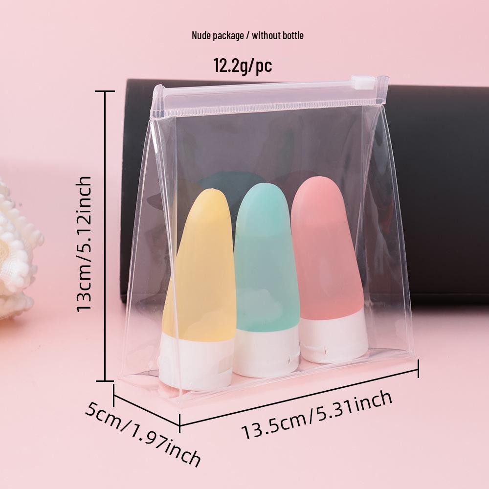 EVA Waterproof Transparent Cosmetic Zipper Bag Set with Refillable Bottles L13.5*W5*H13cm прозрачный