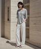 Siyajyu Sitp5287 U-Neck Relaxed Short Sleeve T-Shirt_Melange Gray