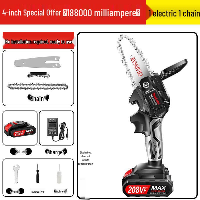 Rechargeable German Lithium-Ion Wireless Handheld Chainsaw for Tree Pruning and Small Felling