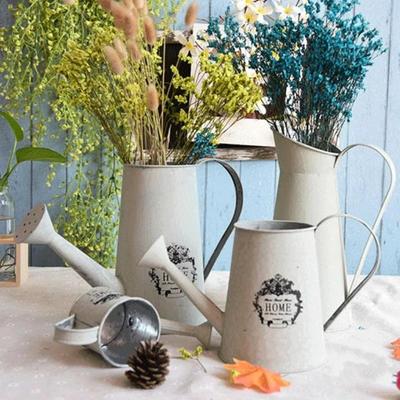 Vintage Tinnen Emmer Smeedijzeren Bloemen Emmers Gedroogde Bloemen Vaas IJzeren Emmers Bloempot Bloemen Emmers Bloemschikpot